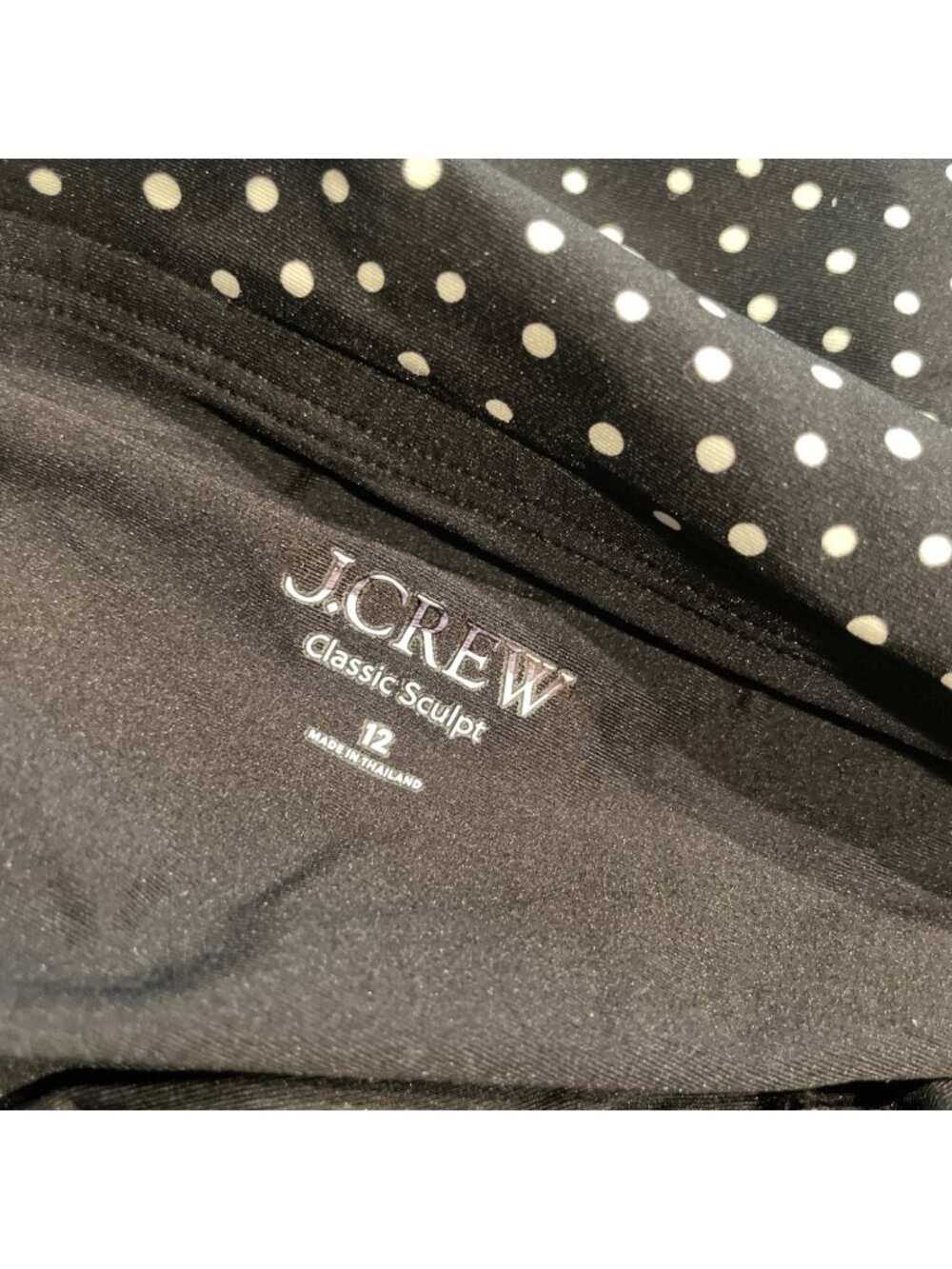 NWT J.Crew Gemma Bandeau One-Piece Swimsuit Sz 12 Black Polka Dot Classic Sculpt - Picture 4 of 14